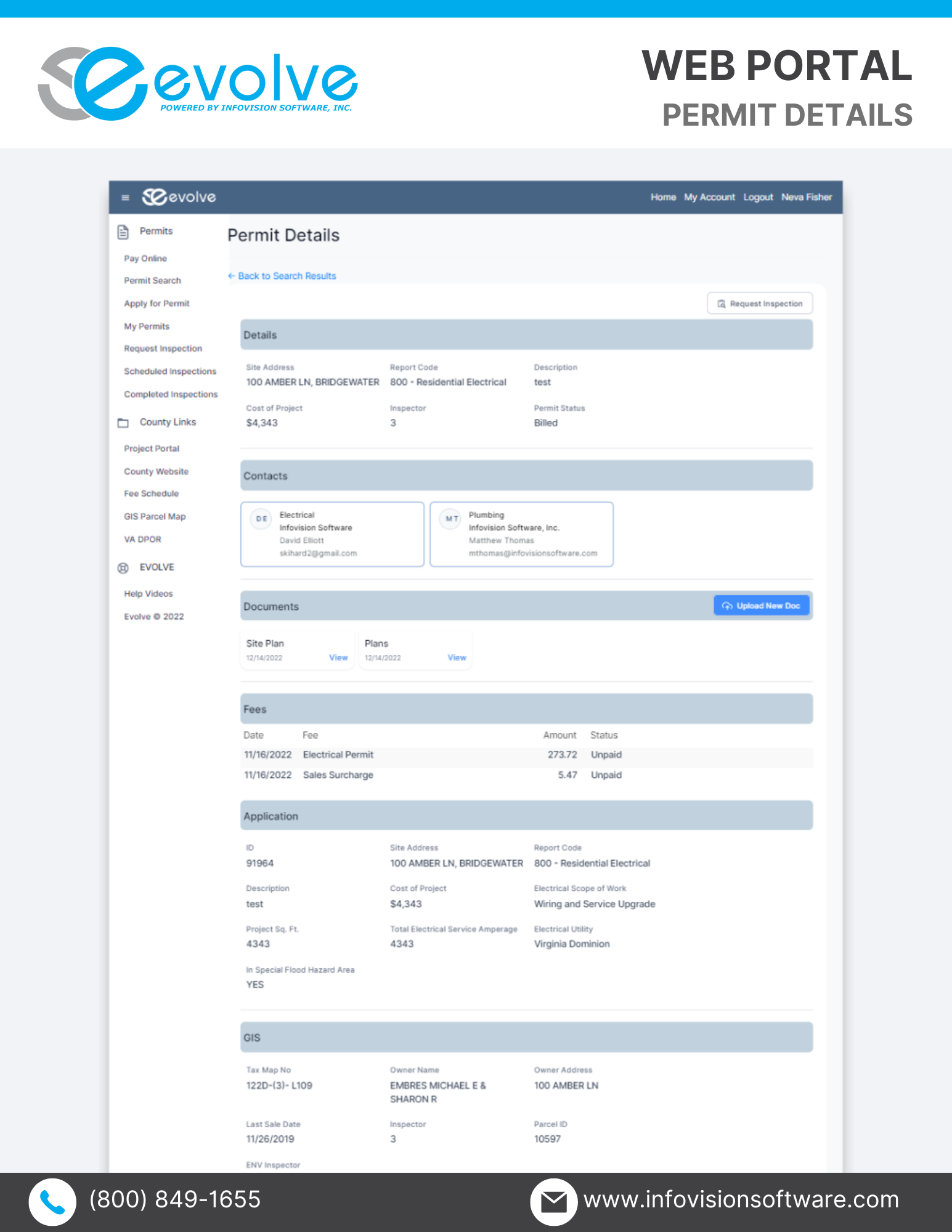 screenshot of Evolve Permitting